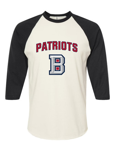 Beckman Patriots B Script Mascot #6 Men's Baseball T-Shirt
