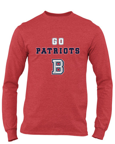 Beckman Patriots B Script Go Team Men's LS T-Shirt