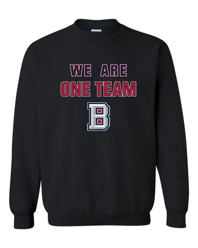 Beckman Patriots B Script We Are One Team Men's Sweatshirt
