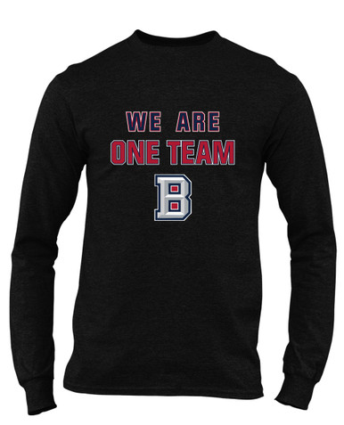Beckman Patriots B Script We Are One Team Men's LS T-Shirt