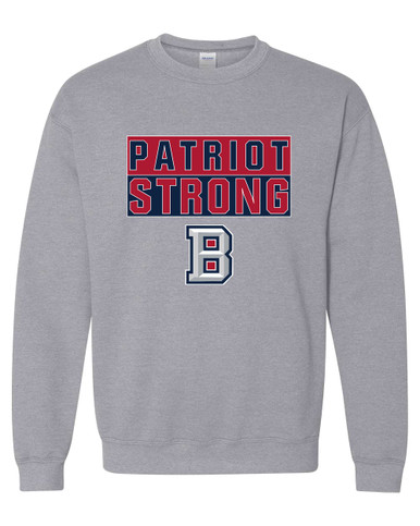 Beckman Patriots B Script Strong #1 Men's Sweatshirt