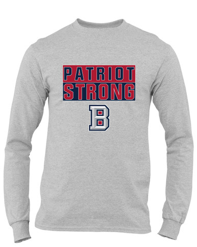 Beckman Patriots B Script Strong #1 Men's LS T-Shirt