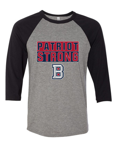 Beckman Patriots B Script Strong #1 Men's Baseball T-Shirt