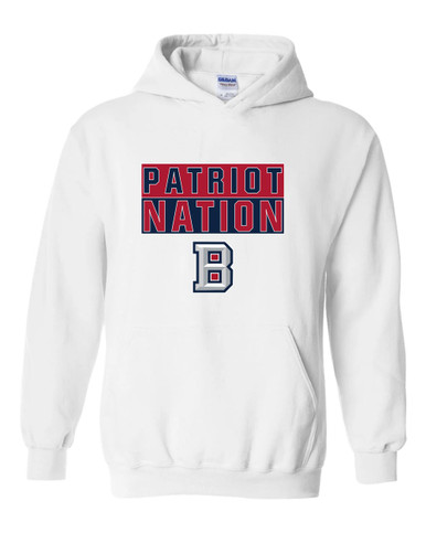 Beckman Patriots B Script Nation #1 Men's Hoodie