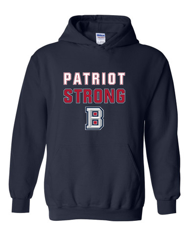 Beckman Patriots B Script Strong #2 Men's Hoodie