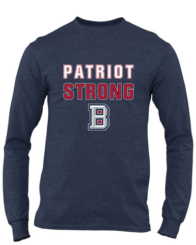 Beckman Patriots B Script Strong #2 Men's LS T-Shirt