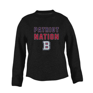 Beckman Patriots B Script Nation #2 Women's Sweatshirt