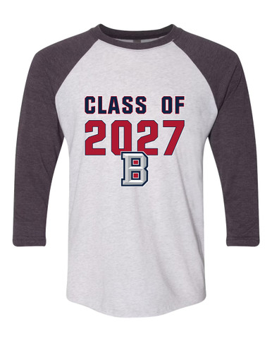 Beckman Patriots B Script Class of 2027 Men's Baseball T-Shirt