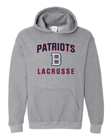 Beckman Patriots B Script Lacrosse Men's Hoodie