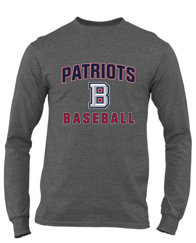 Beckman Patriots B Script Baseball #1 Men's Premium LS T-Shirt