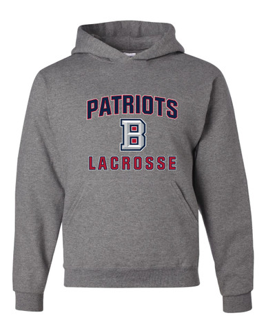 Beckman Patriots B Script Lacrosse Men's Premium Hoodie