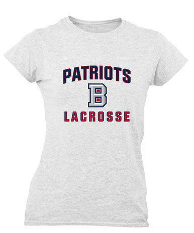 Beckman Patriots B Script Lacrosse Women's Premium SS T-Shirt