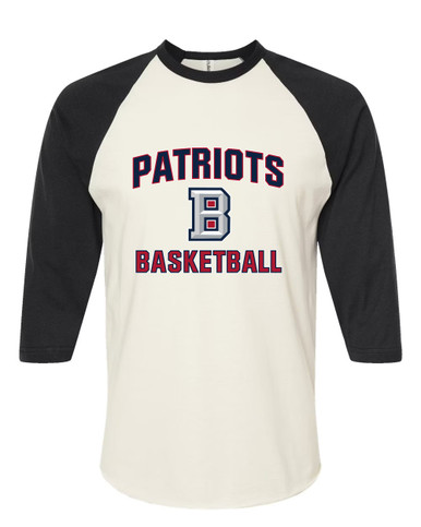 Beckman Patriots B Script Basketball #1 Men's Baseball T-Shirt