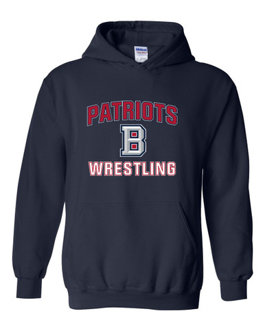 Beckman Patriots B Script Wrestling Men's Hoodie