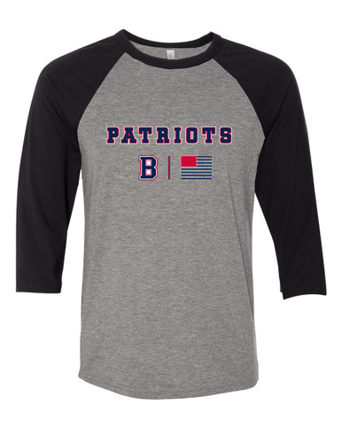 Berkmar Patriots Team Colors Flag Women's Baseball T-Shirt