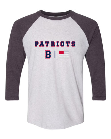 Berkmar Patriots Team Colors Flag Men's Baseball T-Shirt