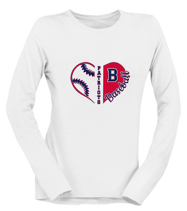 Berkmar Patriots Heart Baseball Women's LS T-Shirt