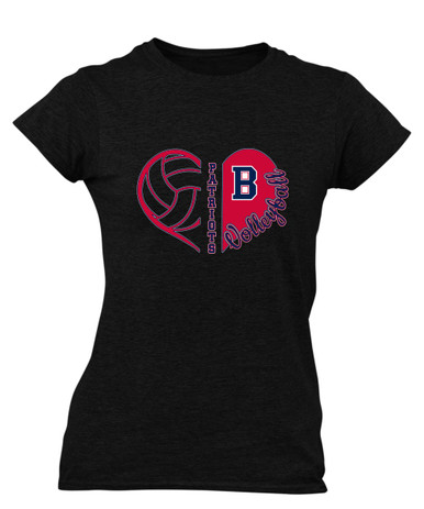 Berkmar Patriots Heart Volleyball Women's Premium SS T-Shirt