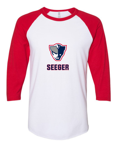 Seeger Patriots Mascot #2 Women's Baseball T-Shirt