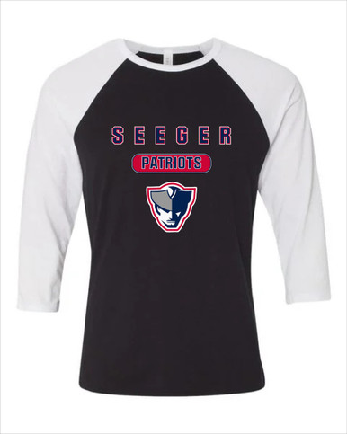 Seeger Patriots Mascot #3 Women's Baseball T-Shirt