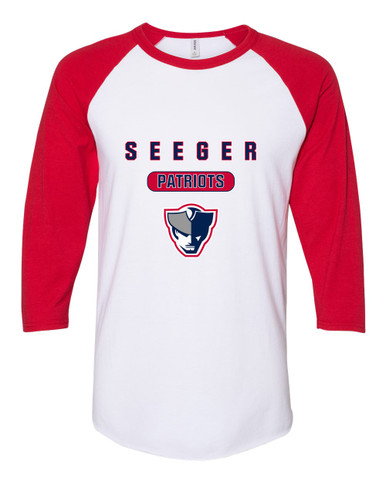 Seeger Patriots Mascot #3 Men's Baseball T-Shirt