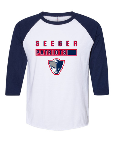 Seeger Patriots Mascot #7 Women's Baseball T-Shirt
