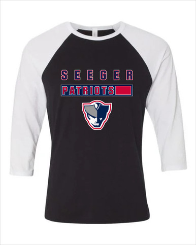 Seeger Patriots Mascot #7 Men's Baseball T-Shirt