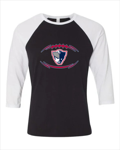 Seeger Patriots Football #3 Women's Baseball T-Shirt