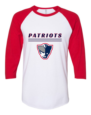 Seeger Patriots Mascot #8 Women's Baseball T-Shirt