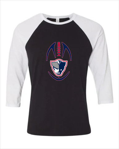 Seeger Patriots Football #4 Women's Baseball T-Shirt