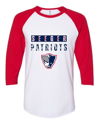 Seeger Patriots Mascot #9 Women's Baseball T-Shirt