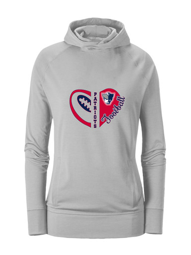 Seeger Patriots Heart Football Women's Hoodie