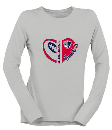 Seeger Patriots Heart Football Women's Premium LS T-Shirt