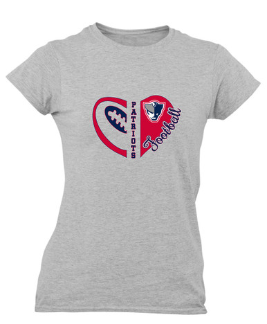 Seeger Patriots Heart Football Women's Premium SS T-Shirt