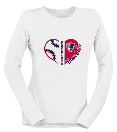 Seeger Patriots Heart Baseball Women's LS T-Shirt