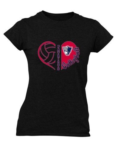 Seeger Patriots Heart Volleyball Women's Premium SS T-Shirt