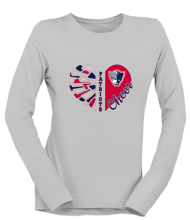 Seeger Patriots Heart Cheer Women's LS T-Shirt
