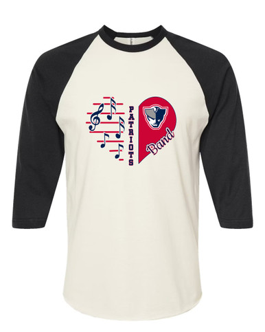 Seeger Patriots Heart Band Women's Baseball T-Shirt