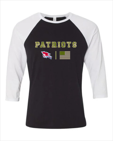 Pender Patriots Camo Flag Women's Baseball T-Shirt