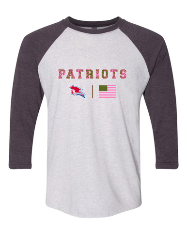 Pender Patriots Pink Camo Flag Women's Baseball T-Shirt