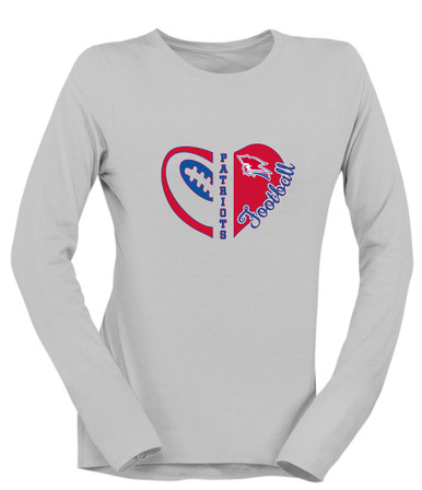 Pender Patriots Heart Football Women's LS T-Shirt