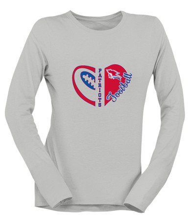 Pender Patriots Heart Football Women's Premium LS T-Shirt