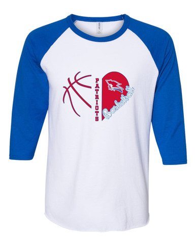 Pender Patriots Heart Basketball Women's Baseball T-Shirt