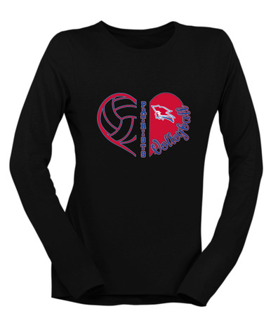 Pender Patriots Heart Volleyball Women's Premium LS T-Shirt