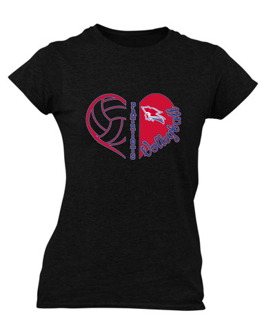 Pender Patriots Heart Volleyball Women's Premium SS T-Shirt