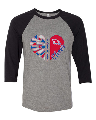 Pender Patriots Heart Cheer Women's Baseball T-Shirt