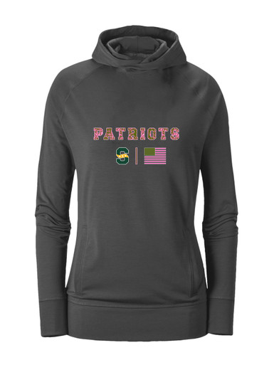 Stevenson Patriots S Script Pink Camo Flag Women's Hoodie