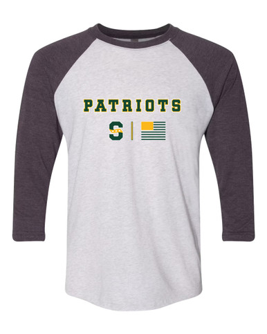 Stevenson Patriots S Script Team Colors Flag Men's Baseball T-Shirt