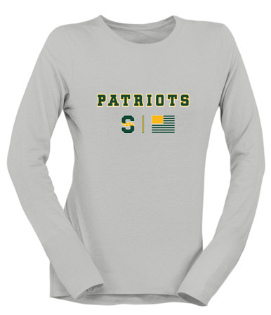 Stevenson Patriots S Script Team Colors Flag Women's Premium LS T-Shirt