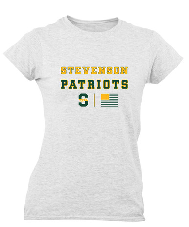 Stevenson Patriots S Script Spirit Flag Women's SS T-Shirt